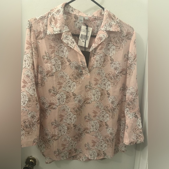 NWT KUT FROM THE KLOTH Women blouse Pink Floral V Neck 3/4 sleeves  size small - Picture 5 of 12
